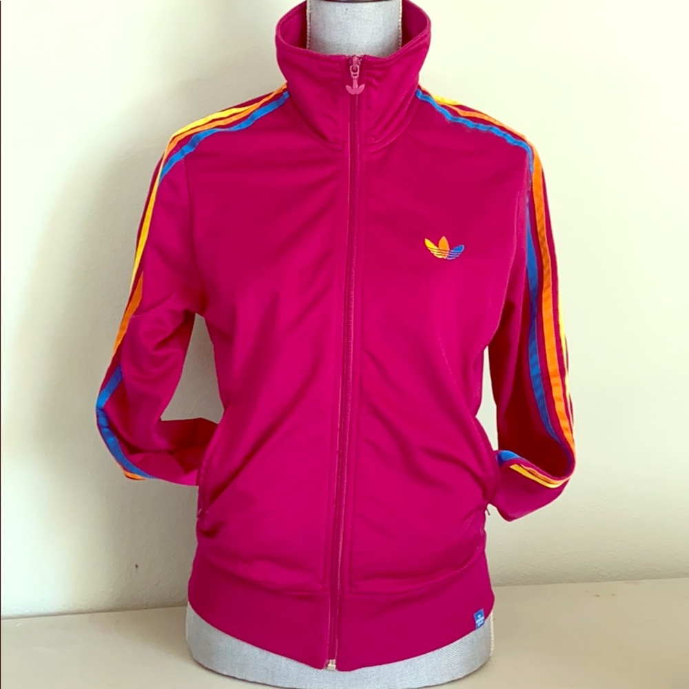 Adidas magenta track jacket